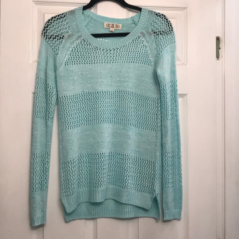 Pink Rose Mint Knit Sweater